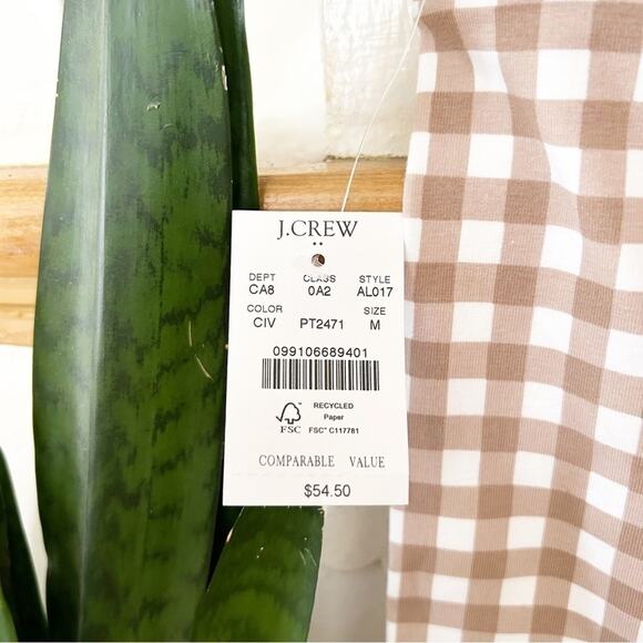 NWT J. Crew Factory Brown White Printed Cropped Everyday Leggings Size M - Picture 6 of 9